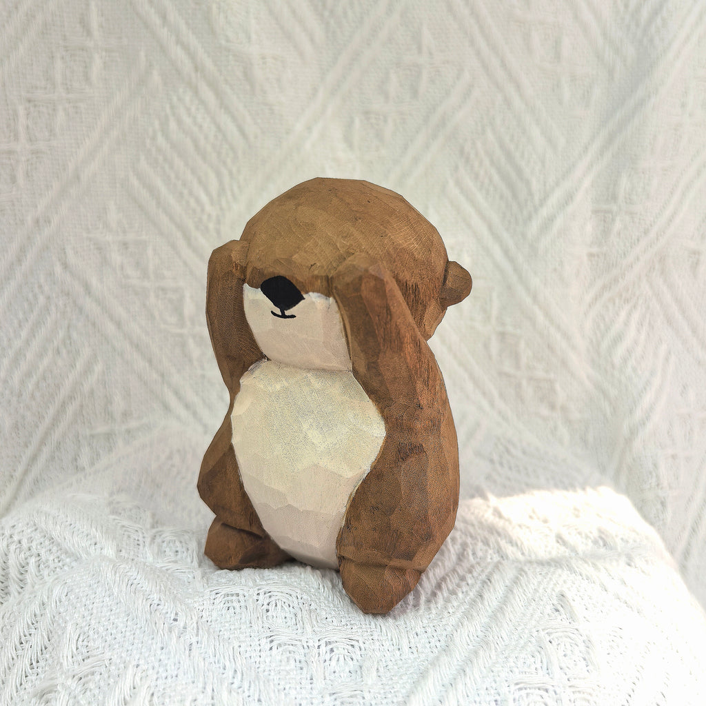The Floating Otter | Minimalist Wood Sculpture