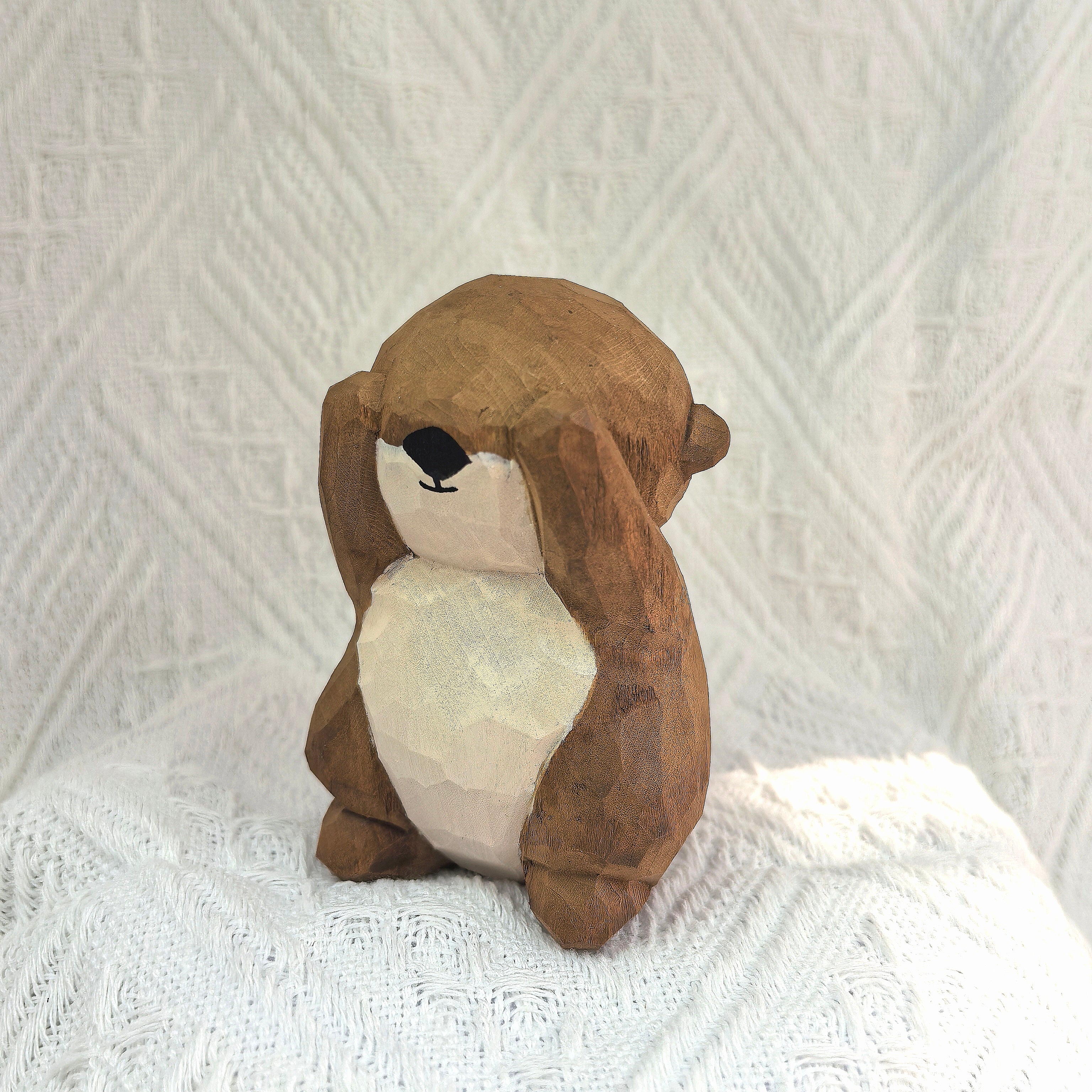 The Floating Otter | Minimalist Wood Sculpture