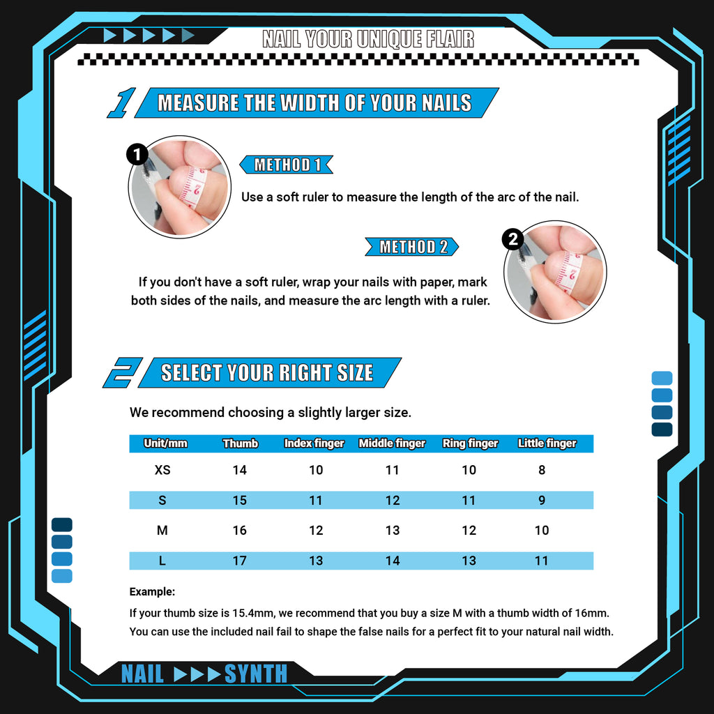 Faux ongles à coller Nailsynth – Dégradé rose et bleu rêveur avec accents floraux 3D, lot de 10 faux ongles tendance, adhésif, bâton de manucure et lime à ongles inclus
